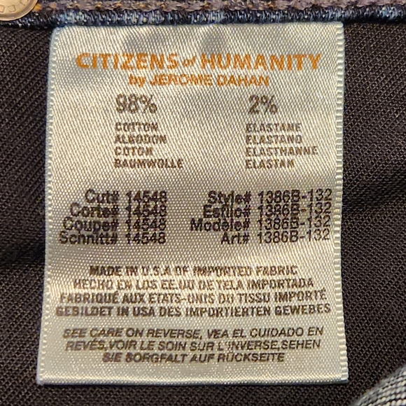 🌸 Citizens of Humanity Dani Cropped Straight Leg Jeans Size 28 with 24" inseam - Picture 6 of 7